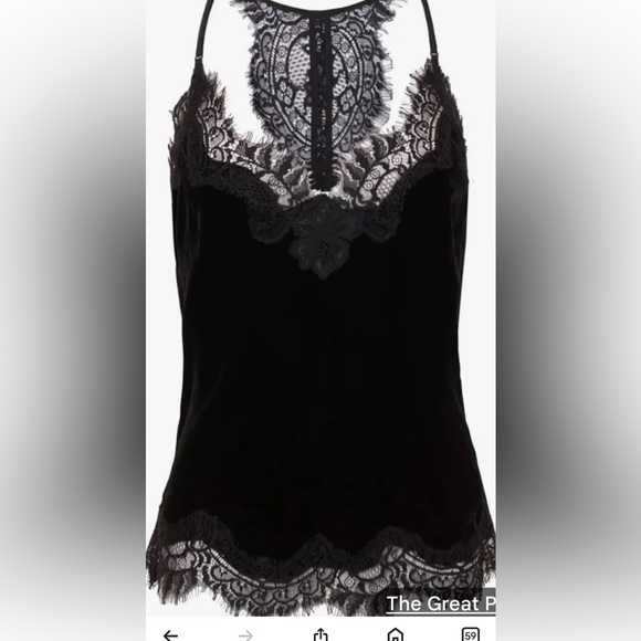 Goldhawk lace velvet cami - Picture 1 of 4